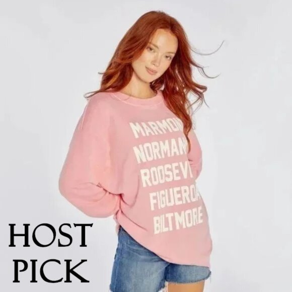NWT Wildfox pink hotel “Roadtrip” print sweatshirt, L - Picture 1 of 7